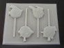 454sp Mad Space Birds Chocolate or Hard Candy Lollipop Mold